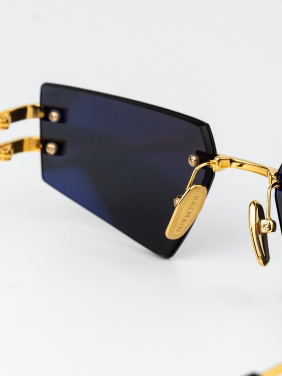 Balmain Women Sunglasses Titanium Gold Black Grey Geometric FIXE BPS-123A-54 main image 11